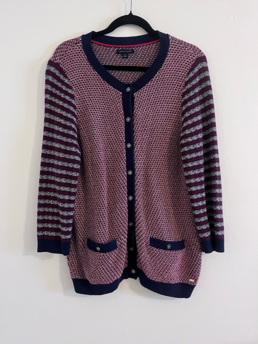 Tommy Hilfiger Red, White, and Blue Women’s Sweater Cardigan